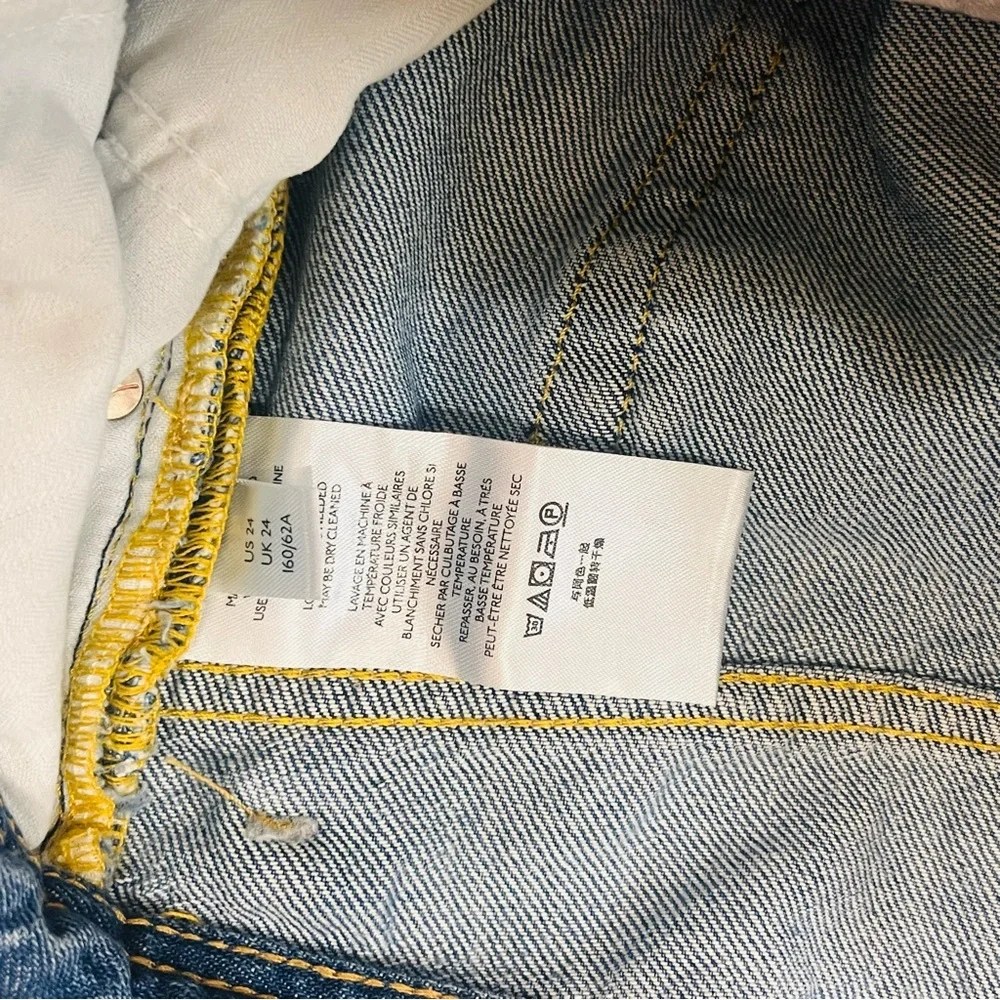 Free People Maggie Mid Rise Straight Leg Jeans cropped size 24 - Picture 7 of 9